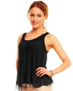 Dubbellaags top, kleur: zwart, 1 maat (36/40) (nieuw), Kleding | Dames, Tops, Maat 38/40 (M), Zwart, Nieuw, Zonder mouw