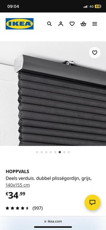 Deels verduisterend dubbelplissé rolgordijn beschikbaar voor biedingen