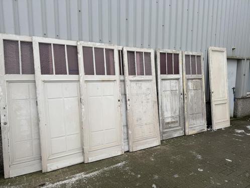 7 antieke paneeldeuren met bovenlicht 83,5 x 224, Doe-het-zelf en Verbouw, Deuren en Horren, Gebruikt, Binnendeur, 215 cm of meer