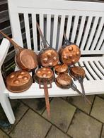Lot van 8 koperen pannen, Antiek en Kunst, Ophalen
