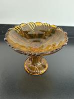 Prachtige vintage Val St Lambert amberkleur schaal, Antiek en Kunst, Ophalen of Verzenden