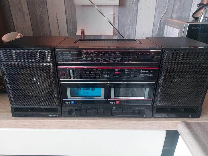 Hitachi TRK -W540E ghettoblaster Boombox, Audio, Tv en Foto, Radio's, Gebruikt, Ophalen of Verzenden