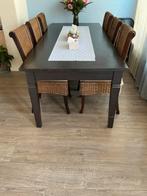 Dining table with 6 chairs, Ophalen, Gebruikt, 4 tot 6 stoelen