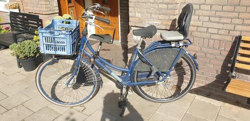 Fiets met krat en 2 zitjes; klusfiets, Fietsen en Brommers, Fietsen | Dames | Moederfietsen, Gebruikt, Batavus, 56 cm of meer
