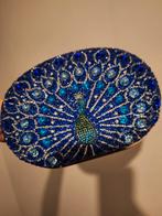 Mooie blauwe avondtas met pauw design, Sieraden, Tassen en Uiterlijk, Tassen | Damestassen, Ophalen of Verzenden, Zo goed als nieuw
