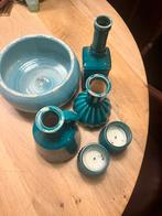 Brynxz vazen, decoratiie turquoise woonkamer accessoires, Huis en Inrichting, Ophalen, Blauw, Minder dan 50 cm, Glas