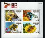 sierra leone 2015 pf blok bijen bees insecten insects 2, Ophalen of Verzenden, Postfris, Dier of Natuur