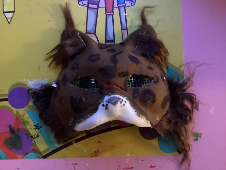 Bruine kat Therian masker, Hobby en Vrije tijd, Kostuums, Theaterbenodigdheden en LARP, Zo goed als nieuw, Overige typen, Ophalen of Verzenden