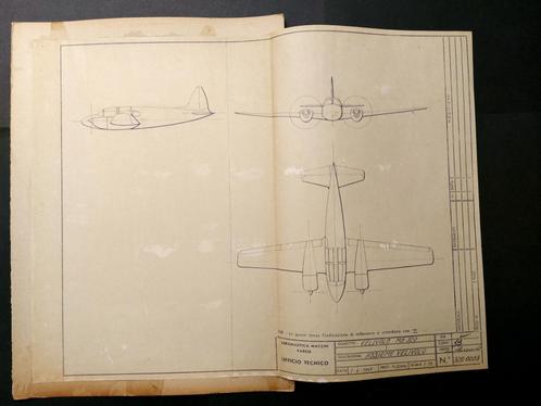 Blue print van een Aeronautica Macchi MB.320 (N89), Verzamelen, Luchtvaart en Vliegtuigspotten, Gebruikt, Kaart, Foto of Prent