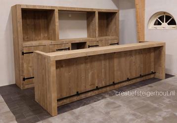 Bar met kast van steigerhout mancave buizen huisbar koelkast beschikbaar voor biedingen