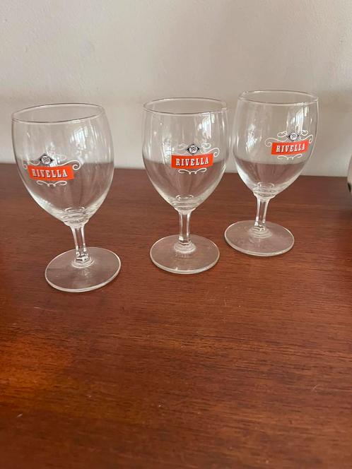 3 Rivella glazen jaren 60-70 vintage retro midcentury €4, Verzamelen, Glas en Borrelglaasjes, Gebruikt, Frisdrankglas, Ophalen of Verzenden