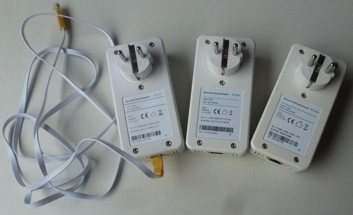 3x Homeplug / Powerline / Stroom netwerkadapter MT-2360, Computers en Software, Powerlines, Zo goed als nieuw, Ophalen of Verzenden