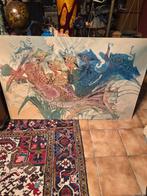 Batik schilderij op stof 150 cm, Antiek en Kunst, Kunst | Schilderijen | Abstract, Ophalen of Verzenden