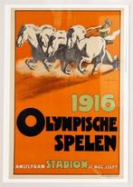 OLYMPISCHE SPELEN 1916 Art Deco Kunst Poster Affiche, Antiek en Kunst, Ophalen of Verzenden