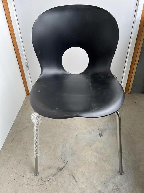 Rexite Olivia 4-poots stapelstoel, Huis en Inrichting, Stoelen, Zo goed als nieuw, Eén, Kunststof, Metaal, Zwart, Ophalen of Verzenden