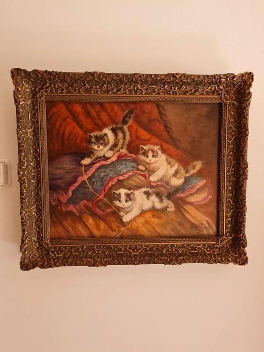 Poezen schilderij, Antiek en Kunst, Kunst | Schilderijen | Klassiek, Ophalen