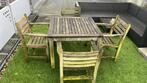 Tuinset eetset teak, Tuin en Terras, Ophalen, Gebruikt, Teakhout