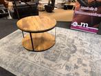 Salontafel rond Ø85 mangohout/Metaal Direct/Leverbaar E-7248, Huis en Inrichting, Tafels | Salontafels, Ophalen, 50 tot 100 cm
