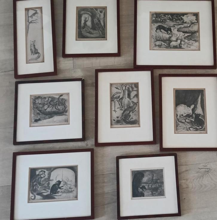 Jeanne Bieruma Oosting (1898-1994) - 7 etsen, Antiek en Kunst, Kunst | Etsen en Gravures, Ophalen of Verzenden