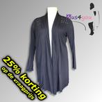 30095 Zgan Lang vest Studio mt 48  D29, Kleding | Dames, Grote Maten, Studio Anneloes, Zwart, Trui of Vest, Ophalen of Verzenden