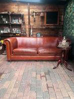 Chesterfield 2/5 zits in cognac rundleer, Huis en Inrichting, Ophalen of Verzenden, 75 tot 100 cm, Driepersoons, 200 tot 250 cm
