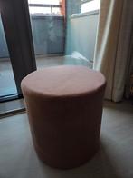 Roze, geribbelde poef/ bijzettafel, Huis en Inrichting, Ophalen, Zo goed als nieuw, Rond, Minder dan 50 cm