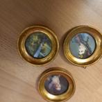 3 ronde schilderijtjes, Antiek en Kunst, Ophalen of Verzenden