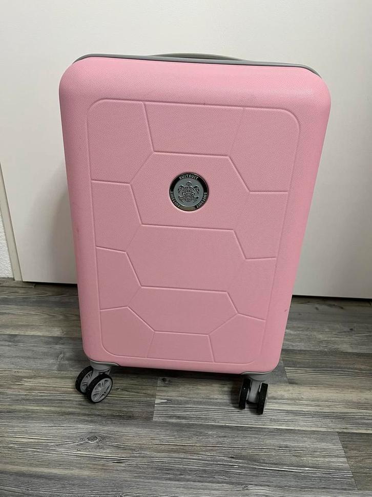 Suitsuit Koffer Carretta Roze, Sieraden, Tassen en Uiterlijk, Koffers, Zo goed als nieuw, Hard kunststof, Slot, Ophalen