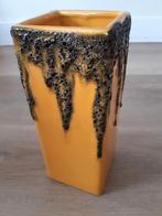 Gele Fohr Fat Lava Vaas - West-Duits Keramiek Vintage, Gebruikt, Geel, Aardewerk of Porselein, Ophalen of Verzenden