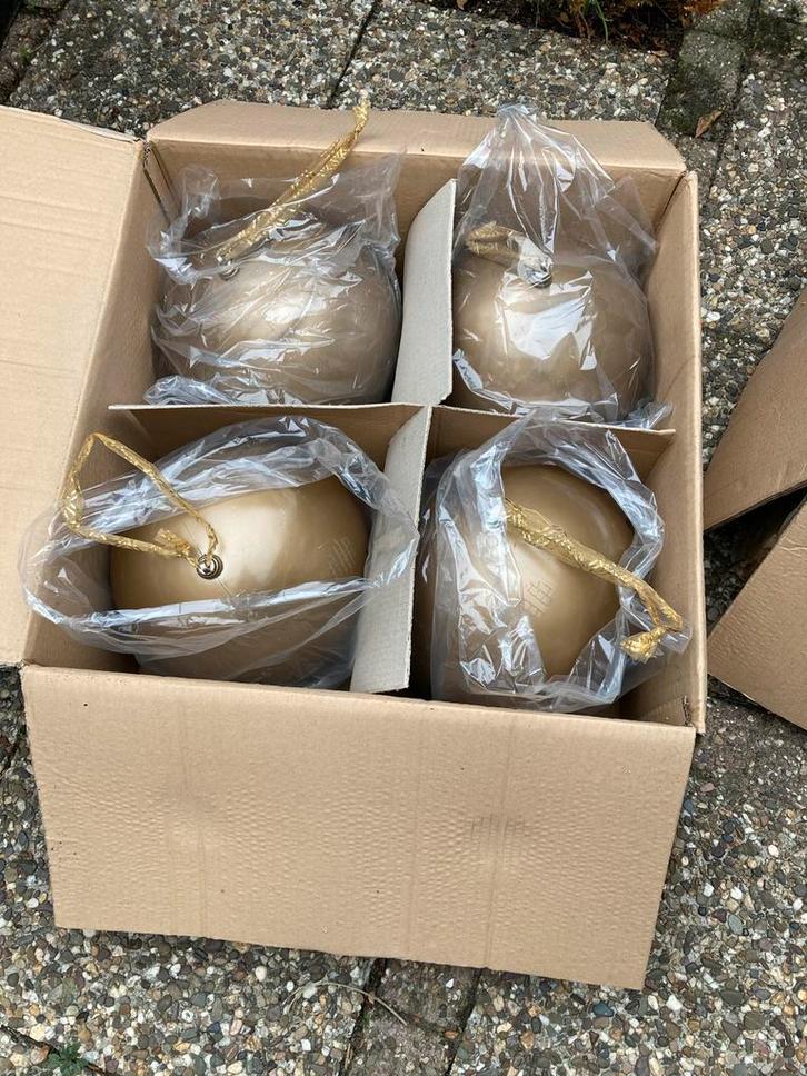 Hele grote donker gouden kerstballen xxxxl 30cm 11 stuks, Diversen, Kerst, Gebruikt, Ophalen
