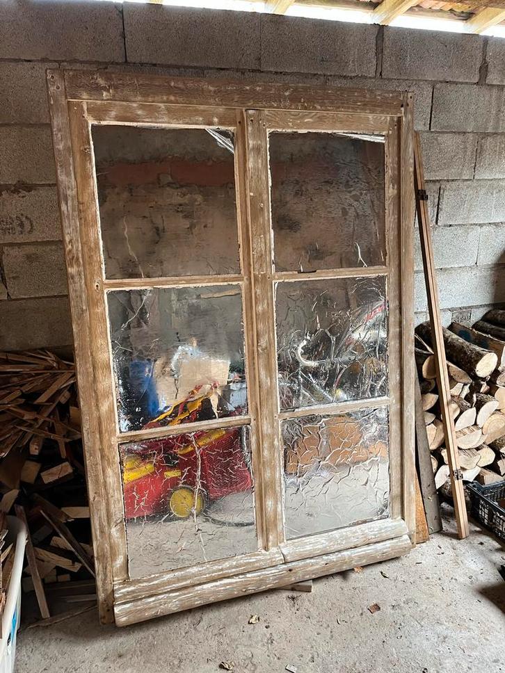 Oude Brocante Ramen - Charmante Vintage Stijl, Doe-het-zelf en Verbouw, Glas en Ramen, Gebruikt, Gevelraam of Ruit, 80 tot 120 cm