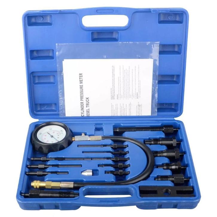 Compressie meter 17-delig voor dieselmotoren gereedschap, Auto diversen, Autogereedschap, Ophalen of Verzenden