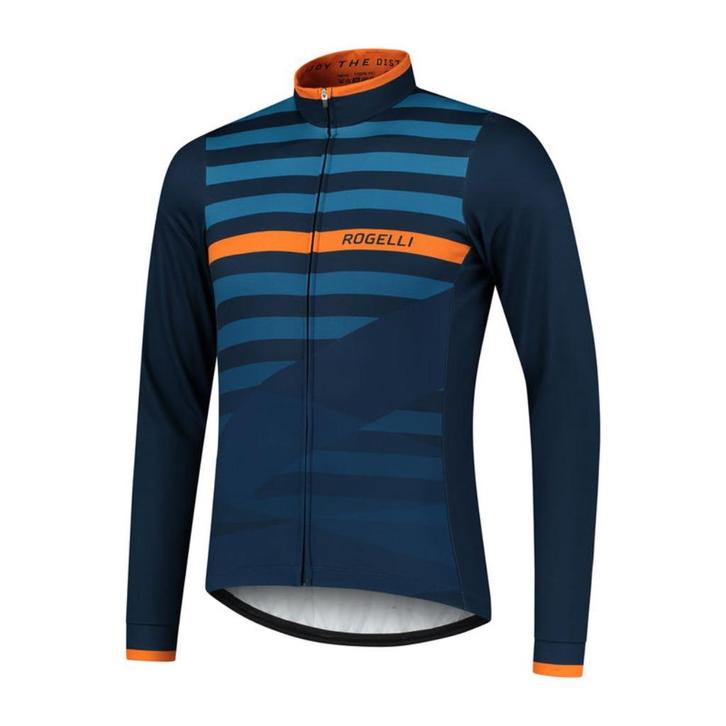 Fietsshirt Rogelli Stripe Blauw/Oranje  van 89,95nu voor, Sport en Fitness, Wielrennen, Nieuw, Kleding, Verzenden