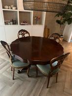 Antieke ronde tafel met 4/5 stoelen, Antiek en Kunst, Antiek | Meubels | Stoelen en Banken, Ophalen of Verzenden