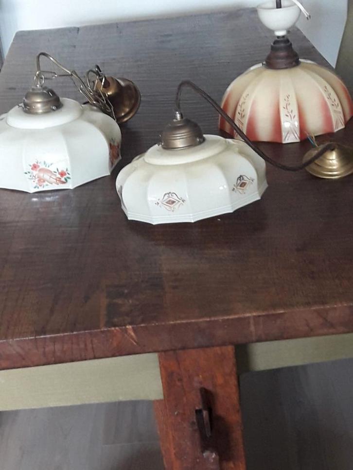 Art Deco Jaren 20-30 opaal glas hanglampen, Antiek en Kunst, Antiek | Lampen, Ophalen of Verzenden