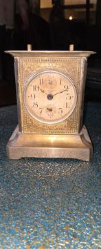 Antieke Reiswekker met Uurwerk, Antiek en Kunst, Ophalen of Verzenden