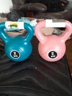 2 Kettlebells - 2kg - Nieuwstaat!, Ophalen of Verzenden, Zo goed als nieuw, Buik, Kettlebell