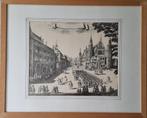 Ingelijste gravure "Het Binnenhof" in Den Haag, Ophalen of Verzenden