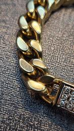 Prachtige Massiefe Diamant gouden armband 14k, Ophalen of Verzenden, Zo goed als nieuw, Goud, Goud