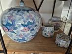 Grote Chinese pot met 3 kleine potjes (1), Antiek en Kunst, Ophalen