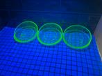 6 Uranium / annagroen glazen schaaltjes, Antiek en Kunst, Antiek | Glas en Kristal, Ophalen of Verzenden