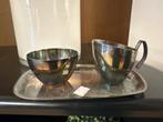 Zilverkleurige Kopjes met Dienblad, Antiek en Kunst, Antiek | Goud en Zilver, Ophalen, Zilver