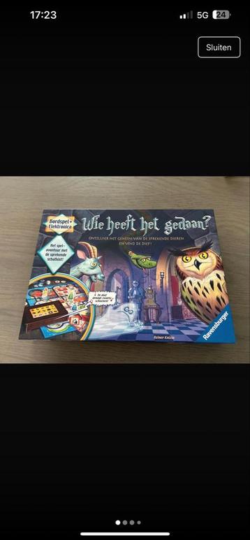 Wie heeft het gedaan? Bordspel beschikbaar voor biedingen