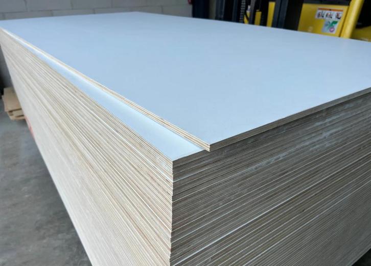 Wit gegrond multiplex Okoume 18 mm 250x122 cm WBP KOMO FSC, Tuin en Terras, Palen, Balken en Planken, Nieuw, Overige typen, 180 tot 250 cm