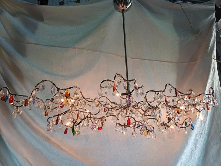 Harco loor design lamp Tiara multicolor kristal drops tears, Huis en Inrichting, Lampen | Hanglampen, Zo goed als nieuw, 75 cm of meer