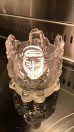 Vintage kerstman waxinelichthouder glas Nybro? Sweden, Antiek en Kunst, Verzenden