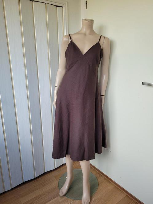 Claudia Strater maxi jurk maat 38/M linnen, Kleding | Dames, Jurken, Zo goed als nieuw, Maat 38/40 (M), Bruin, Onder de knie, Ophalen of Verzenden