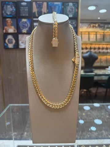 18KT Goud - 69 Gr totaal - CUBAN - Armband en Ketting beschikbaar voor biedingen