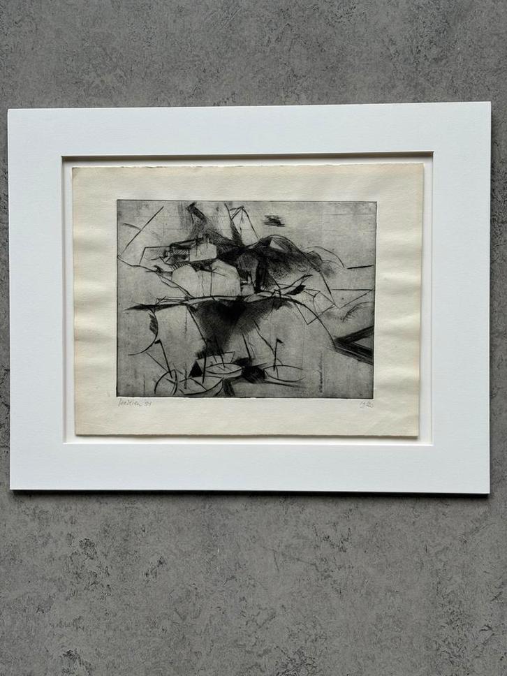 Jef Diederen, ets, naar Kandinsky, Antiek en Kunst, Kunst | Etsen en Gravures, Ophalen of Verzenden