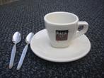 Espresso Piazza, kop, schotel en twee lepeltjes, Ophalen of Verzenden, Overige stijlen, Kop(pen) en/of Schotel(s)